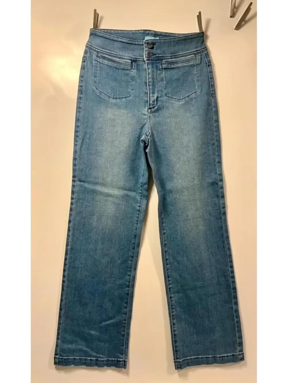 J.McLaughlin High-Waisted Flare Leg Blue Denim Jeans - Picture 3 of 5
